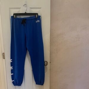 PINK Victoria's Secret Blue Sweatpants with Elastic Cuffs